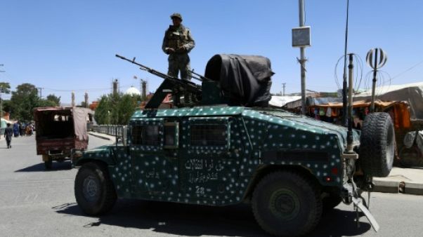 Une patrouille de l'armée afghane à Ghazni le 14 août 2018 Une patrouille de l'armée afghane à Ghazni le 14 août 2018
