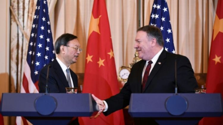 Mike Pompeo et Yang Jiechi à Washington le 9 novembre 2018
