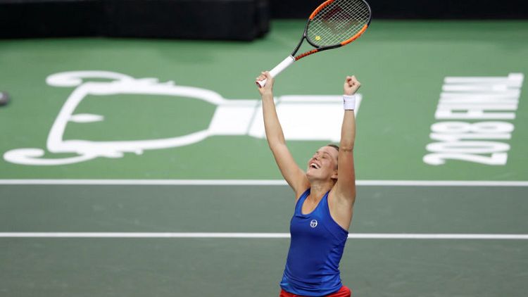 Strycova gives Czechs early lead in Fed Cup final