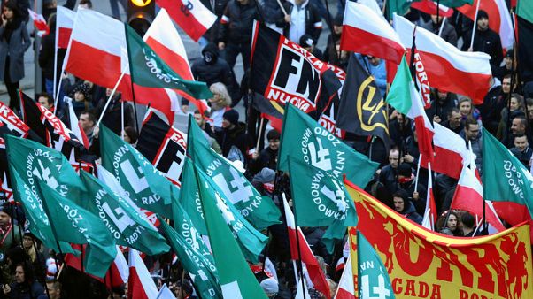Poland's eurosceptic leaders hold joint march with far right groups Poland's eurosceptic leaders hold joint march with far right groups