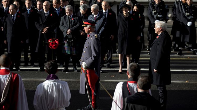 Britain's royals, German president mark remembrance day