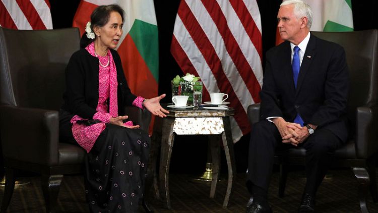 Pence tells Suu Kyi persecution of Rohingya inexcusable
