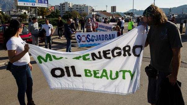 Montenegrin activists protest against Adriatic oil prospecting Montenegrin activists protest against Adriatic oil prospecting