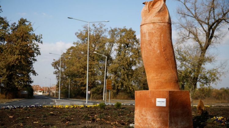 Phallic-shaped owl statue in Serbia's north sparks protests
