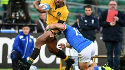 Rugby: l'Australie victorieuse mais pas brillante en Italie Rugby: l'Australie victorieuse mais pas brillante en Italie