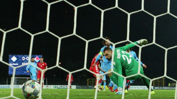 Belarus clinch promotion with simple win over pointless San Marino Belarus clinch promotion with simple win over pointless San Marino
