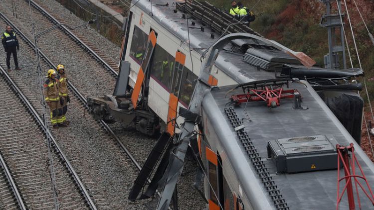 Train derails in north Spain, killing one, 44 hurt