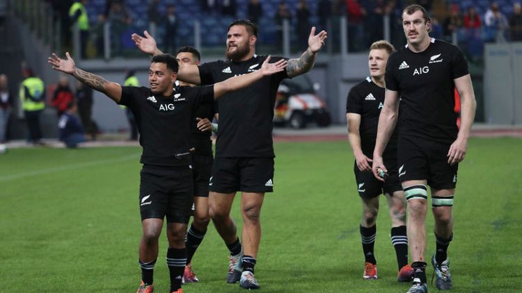 Rugby - Ten-try All Blacks smash Italy to wrap up European tour