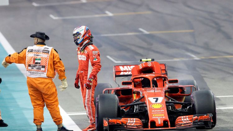 Motor racing - Raikkonen retires from final race for Ferrari