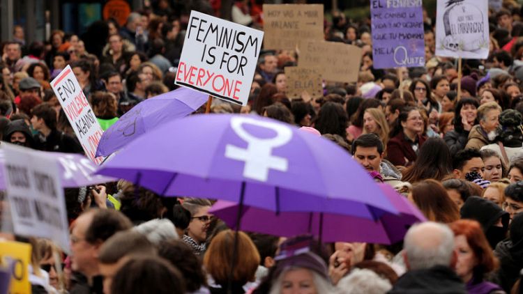Thousands march in Spanish cities to protest violence against women