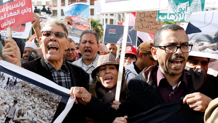 Tunisians stage first Arab protests against visiting Saudi crown prince