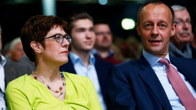 Merkel protege and old rival battle to lead Germany's ruling party