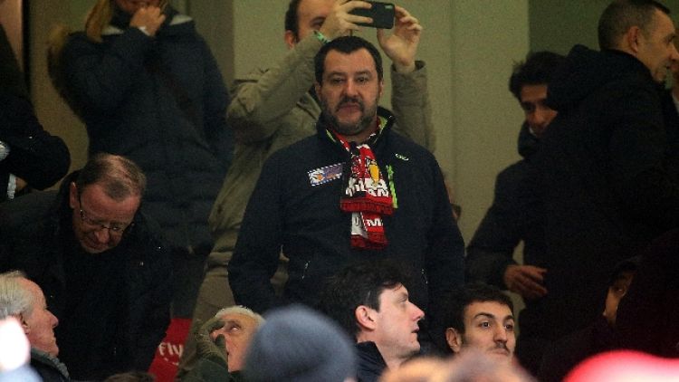 Milan-Parma, Salvini in tribuna a S.Siro