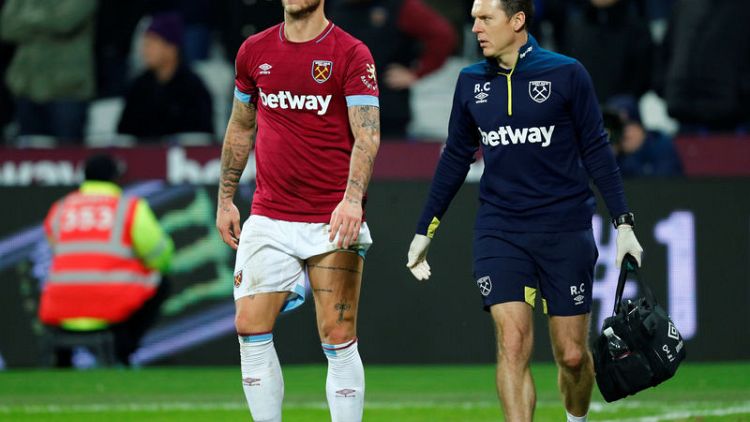 West Ham's Arnautovic out for a month with hamstring injury