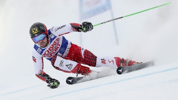 Sci: Hirscher vince gigante Val d'Isere Sci: Hirscher vince gigante Val d'Isere