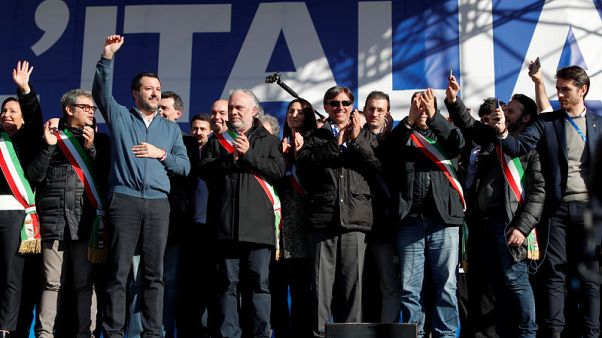 Surging in the polls, Italy's Salvini stages mass Rome rally Surging in the polls, Italy's Salvini stages mass Rome rally