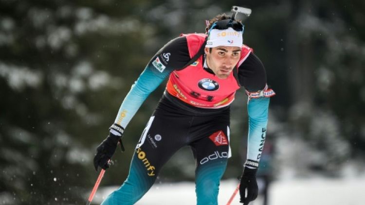 Le Français Martin Fourcade lors du biathlon le Pokljuka le 9 décembre 2018