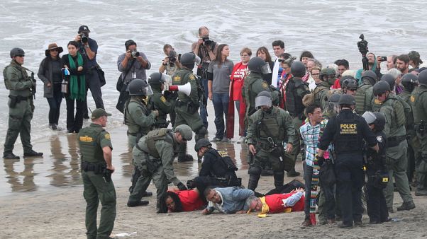 U.S. agents arrest 32 at border protest in San Diego U.S. agents arrest 32 at border protest in San Diego