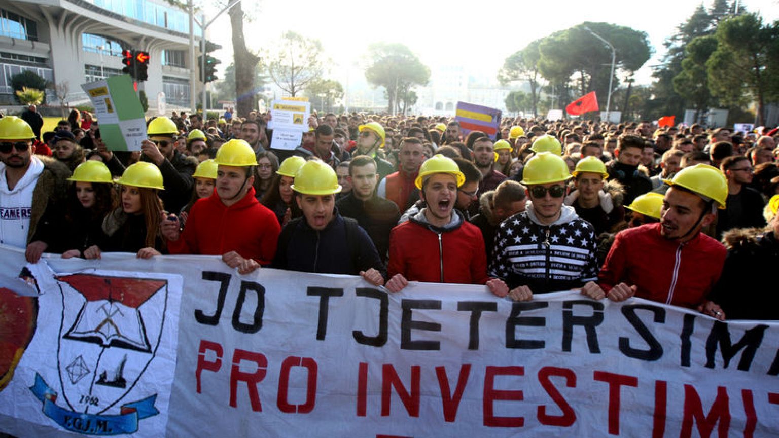 Albanian students block Tirana highway in protest at higher fees