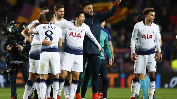 Spurs reach last 16 as Moura snatches draw at Barca Spurs reach last 16 as Moura snatches draw at Barca