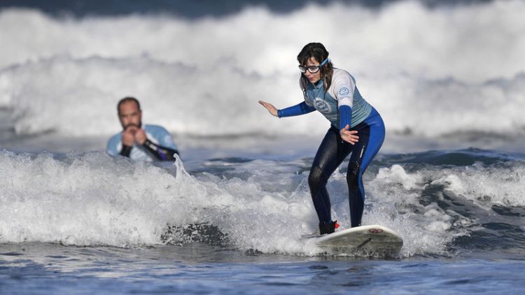 Blind Spanish surfer says sea sets her free, goes for world title