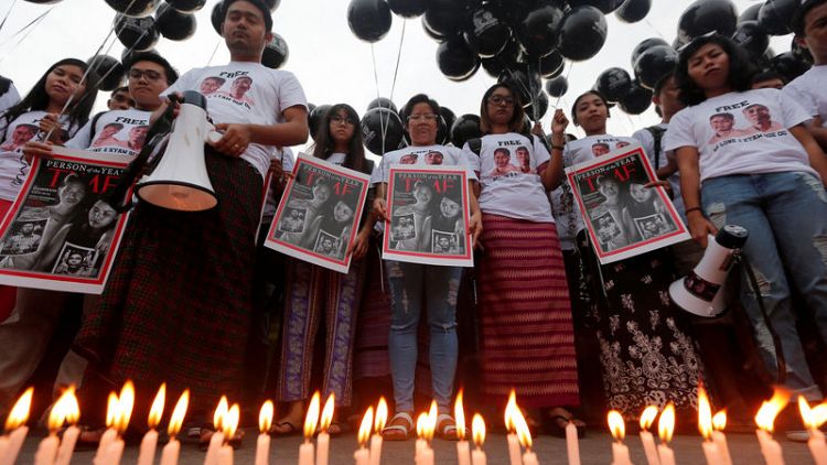 Myanmar activists stage rally on anniversary of Reuters reporters' arrest