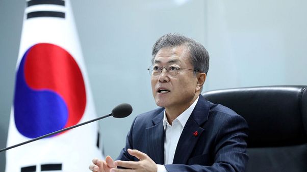 South Korea's Moon calls for 'restrained' language with Japan over wartime forced labour row South Korea's Moon calls for 'restrained' language with Japan over wartime forced labour row