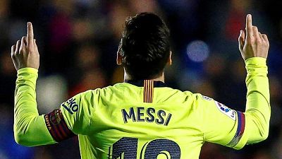 Levante-Barcellona 0-5, tripletta Messi