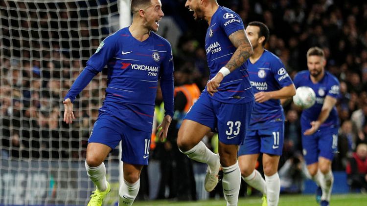 Hazard fires Chelsea into the League Cup semi-finals