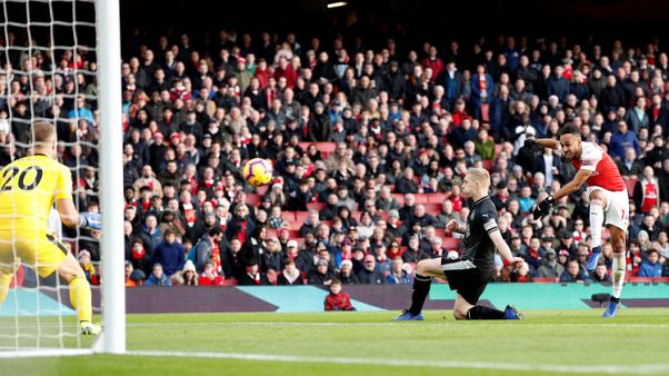 Aubameyang brace gives Arsenal win over Burnley Aubameyang brace gives Arsenal win over Burnley
