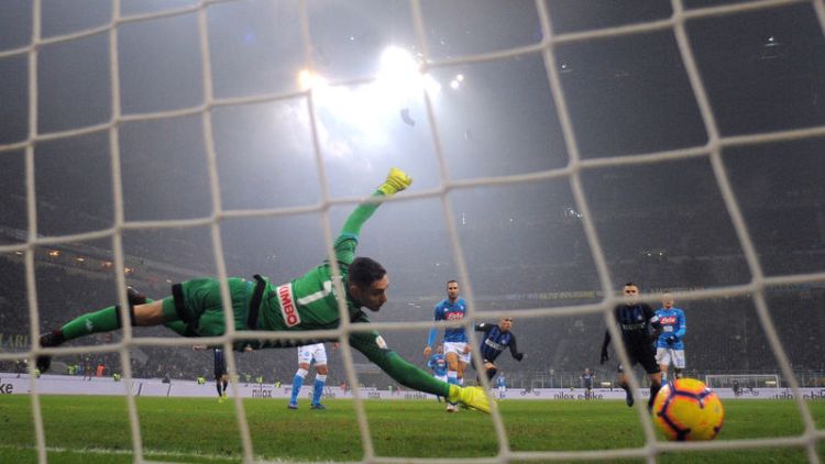 Napoli finish with nine in stoppage time defeat to Inter
