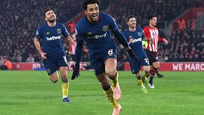 Anderson double gives West Ham 2-1 win at Southampton