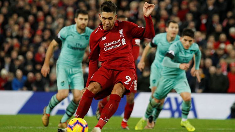 Firmino hat-trick fires Liverpool to easy win over Arsenal