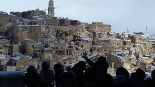 Una 'cartolina': i Sassi sotto la neve Una 'cartolina': i Sassi sotto la neve