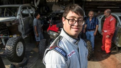 Le co-pilote péruvien Lucas Barron, 25 ans, à Lima, le 18 décembre 2018 Le co-pilote péruvien Lucas Barron, 25 ans, à Lima, le 18 décembre 2018