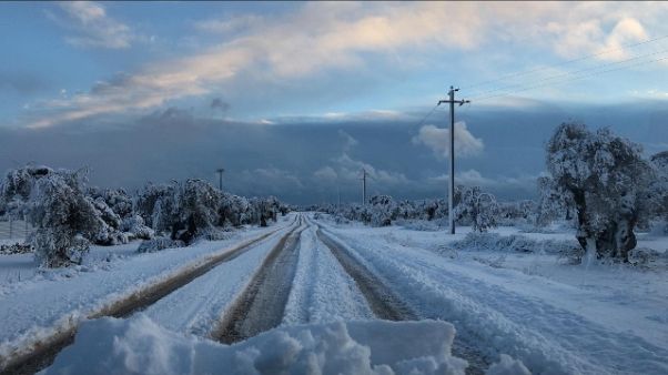 Maltempo: neve anche su spiagge Salento Maltempo: neve anche su spiagge Salento