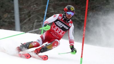Marcel Hirscher lors du slalom de de Zagreb, le 6 janvier 2019 Marcel Hirscher lors du slalom de de Zagreb, le 6 janvier 2019