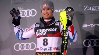 Le Français Alexis Pinturault 2e du slalom de Zagreb le 6 janvier 2019 Le Français Alexis Pinturault 2e du slalom de Zagreb le 6 janvier 2019