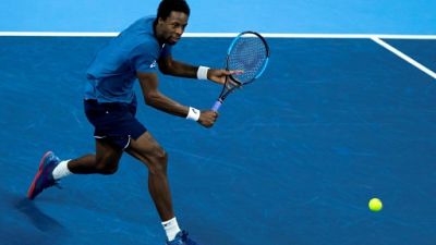 Gaël Monfils lors de la finale du tournoi d'Anvers, le 21 octobre 2018 Gaël Monfils lors de la finale du tournoi d'Anvers, le 21 octobre 2018