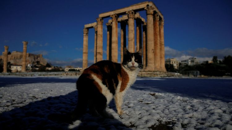 Athens gets snow as Greece shivers in cold spell