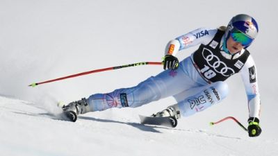 L'Américaine Lindsey Vonn lors du super G d'Aare, en Suède, le 15 mars 2018 L'Américaine Lindsey Vonn lors du super G d'Aare, en Suède, le 15 mars 2018