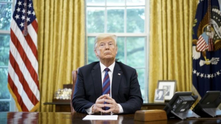 Le président américain Donald Trump dans le Bureau ovale le 27 août 2018 