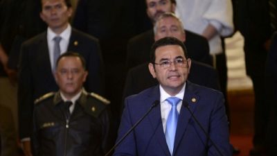 Le président du Guatemala Jimmy Morales, le 7 janvier 2019. Le président du Guatemala Jimmy Morales, le 7 janvier 2019.