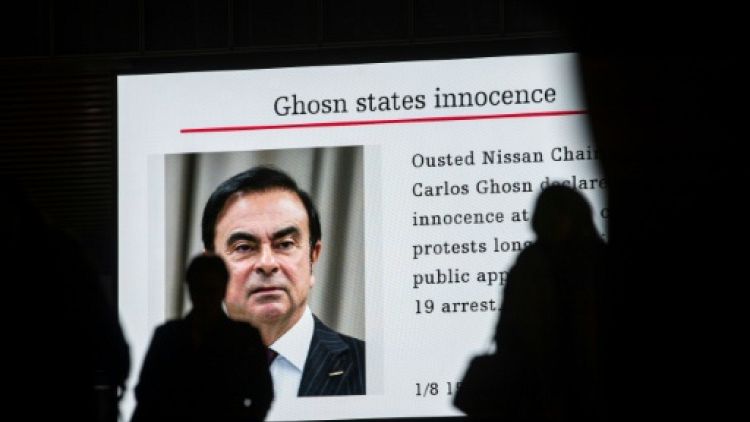 Carlos Ghosn pendant un programme d'information à Tokyo le 8 janvier 2019