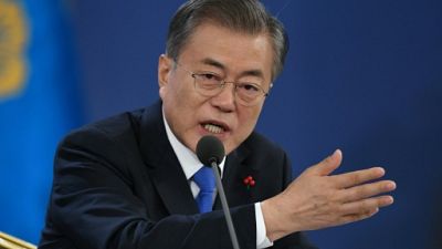 Le président sud-coréen Moon Jae-in, le 10 janvier 2019 à Séoul Le président sud-coréen Moon Jae-in, le 10 janvier 2019 à Séoul