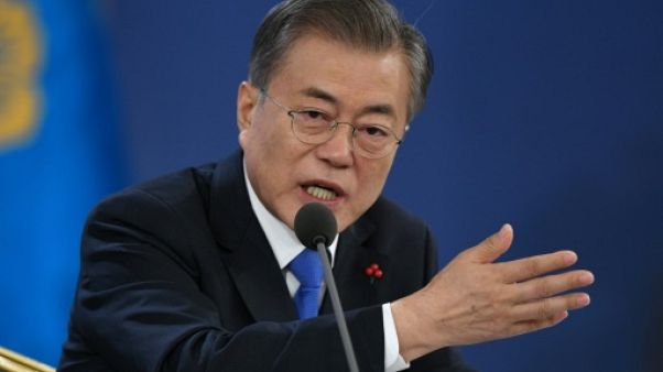 Le président sud-coréen Moon Jae-in, le 10 janvier 2019 à Séoul Le président sud-coréen Moon Jae-in, le 10 janvier 2019 à Séoul