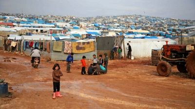 Un camp de déplacés dans la province syrienne d'Idleb, le 10 janvier 2019 Un camp de déplacés dans la province syrienne d'Idleb, le 10 janvier 2019