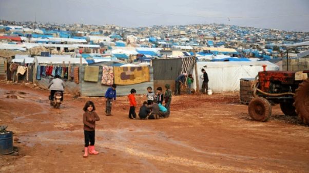 Un camp de déplacés dans la province syrienne d'Idleb, le 10 janvier 2019 Un camp de déplacés dans la province syrienne d'Idleb, le 10 janvier 2019