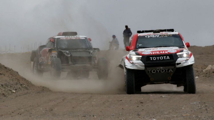Rallying - Peterhansel takes seventh Dakar stage to move up to second