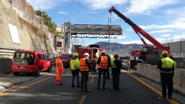 Ponte, sopralluogo periti su pila Ovest Ponte, sopralluogo periti su pila Ovest